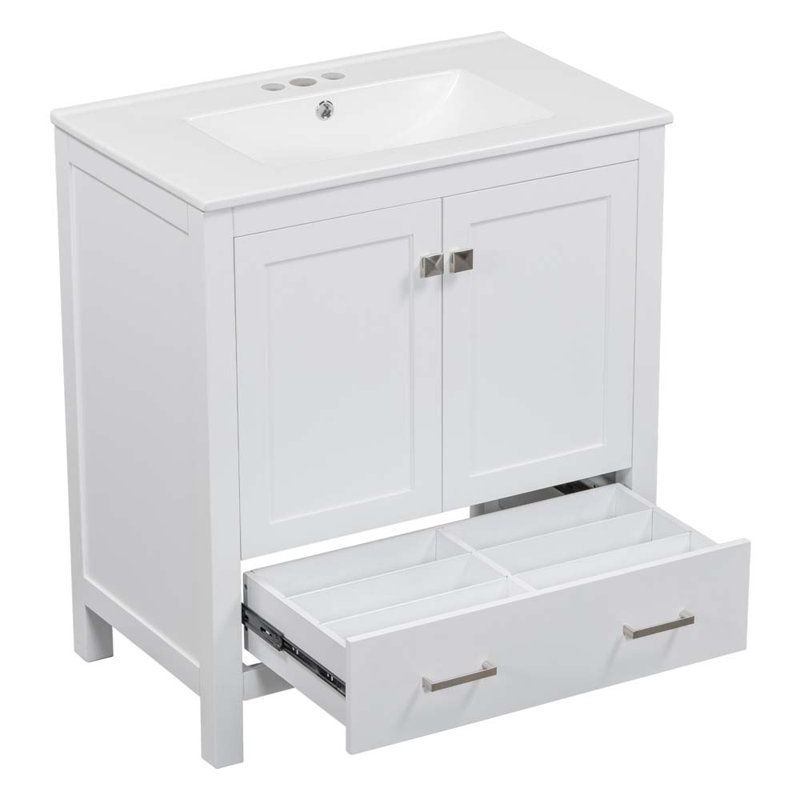 Meuble-lavabo avec lavabo simple 30 po Aira, Blanc