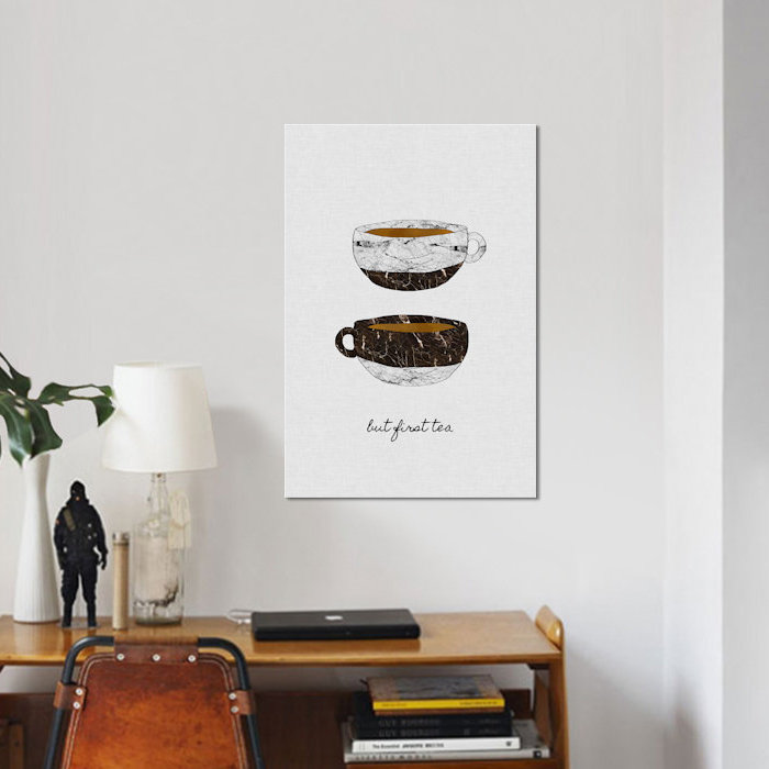« mais first tea », impression sur toile, H 40 po x l 26 po x P 1,5 po, Pas de tapis, Toile tendue