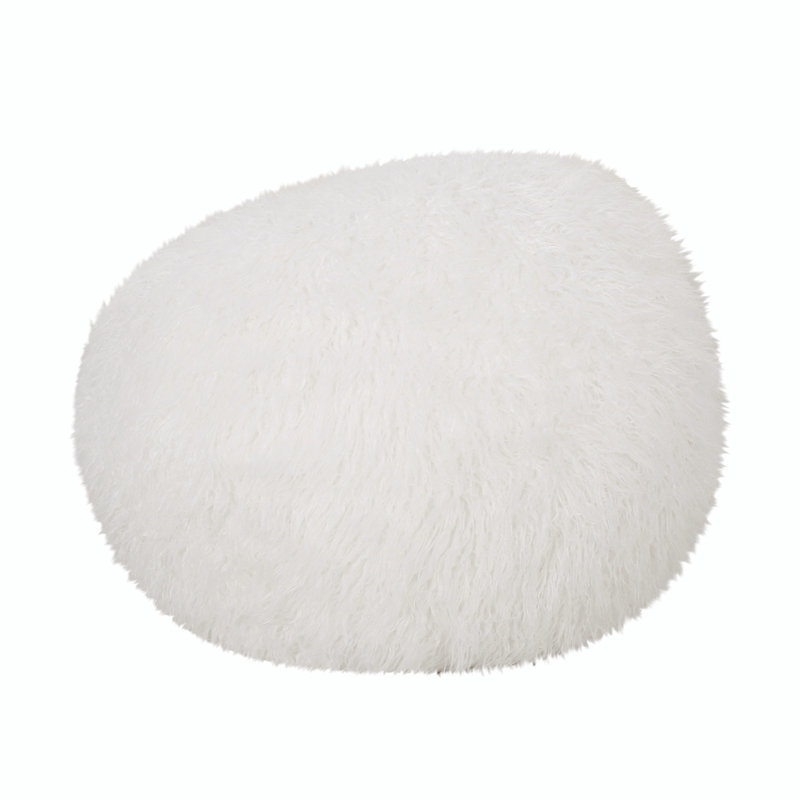 Faux Fur, White Faux Fur, 25" H x 34" W x 34" D