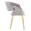 Upholstered Chair In Walnut Wood And Grey Fabric - Set Of 2-1386786737