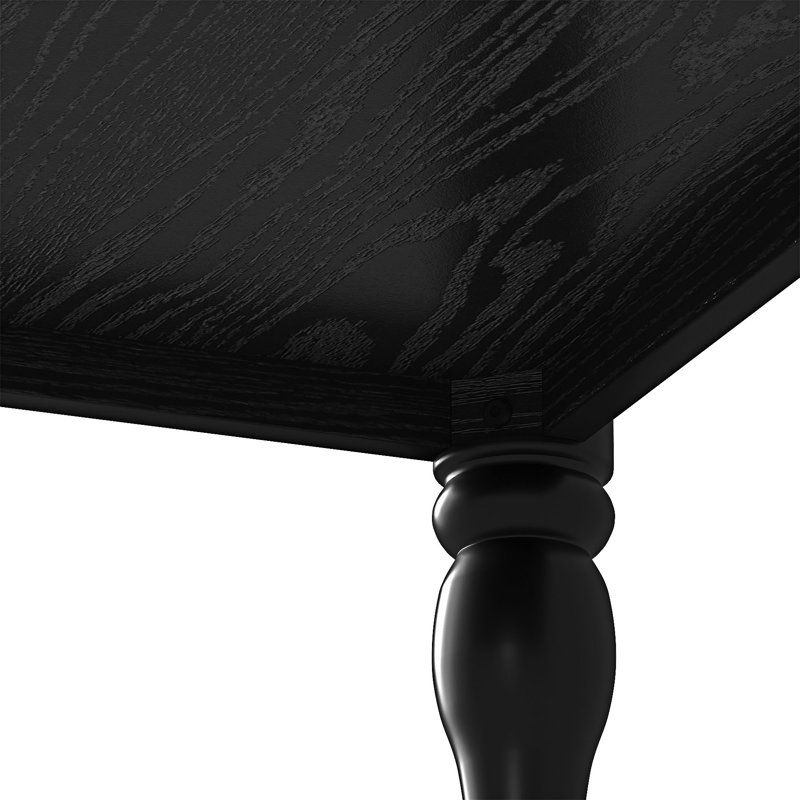 Table basse en bois avec tablette, Noir antique