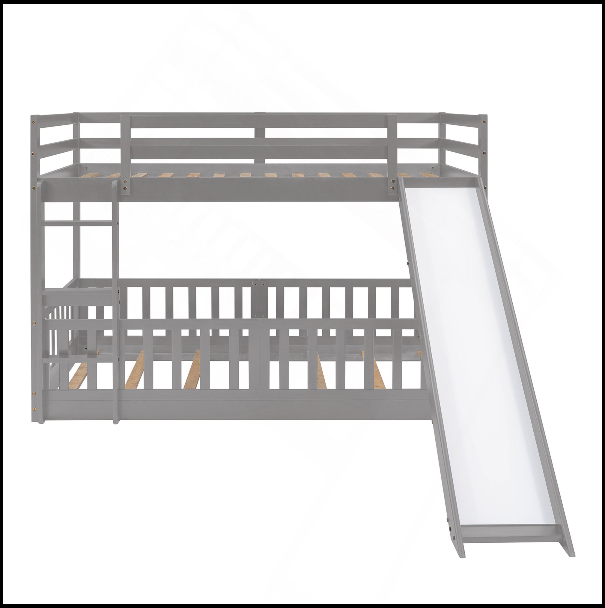Harriet Bee Twin Over Twin Bunk Bed With Slide And Ladder - Wayfair Canada