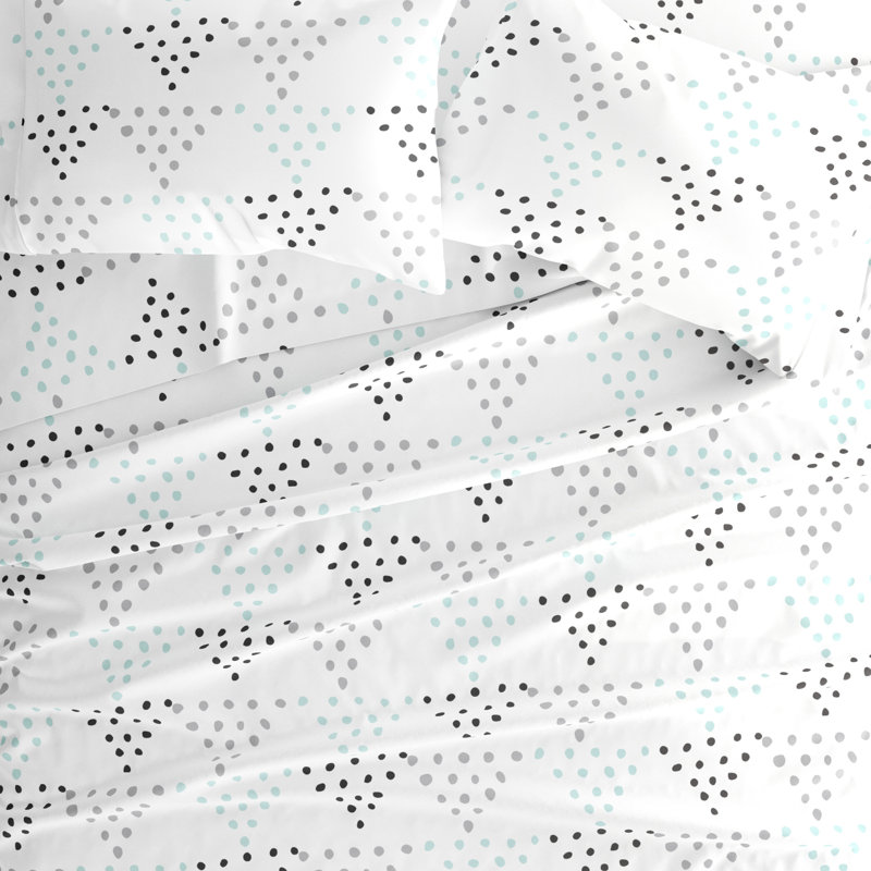 King Light Gray Trio Dots Microfiber Sheet Set