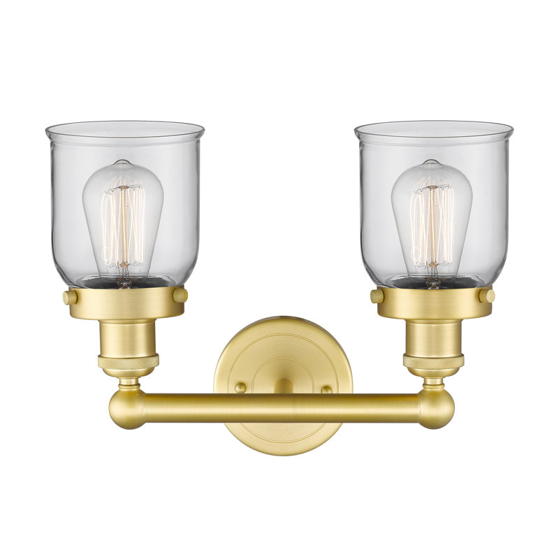 Éclairage pour meuble-lavabo à 2 lumières à intensité variable Corralitos, Transparent, Or satiné