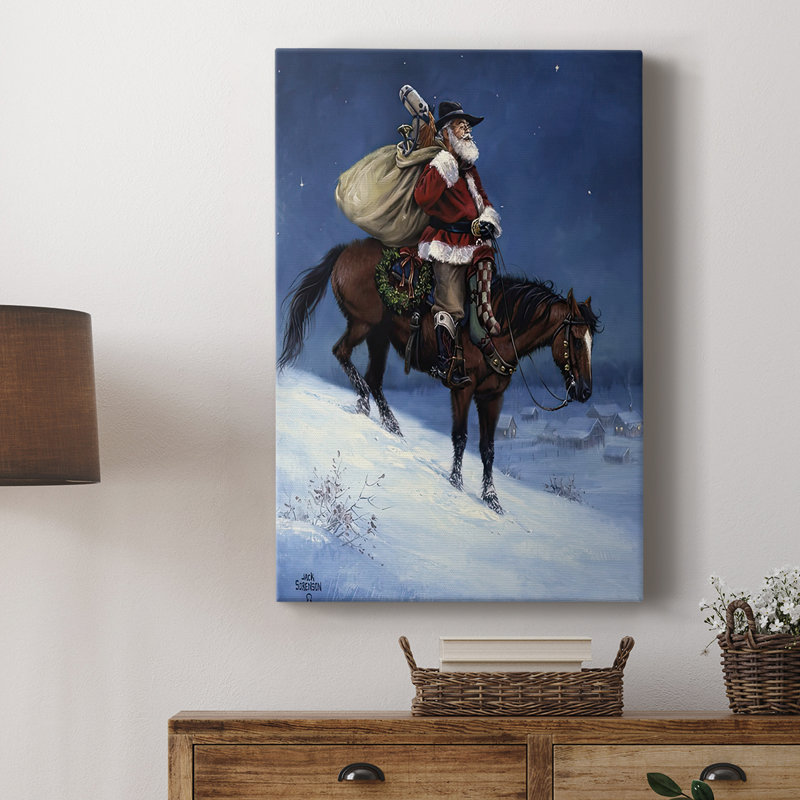A Cowboy Christmas -Custom Wrapped Gallery Cavas, 36" H x 24" W