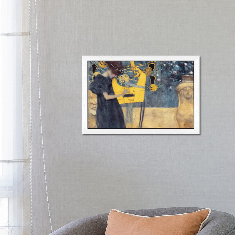 Musik I 1895 by Gustav Klimt - Wrapped Canvas Painting, 101.6 cm H x 66.04 cm W, White Framed Canvas