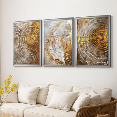 ABSTRACT Series Cxxxviii - Toile tendue avec châssis sur mesure - 3 pièces