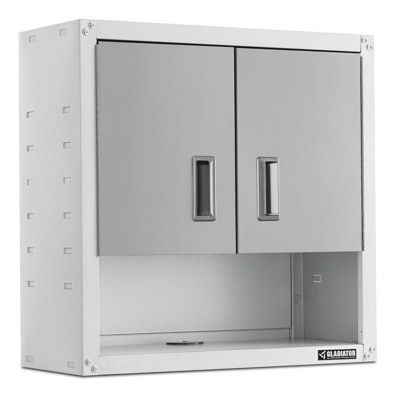 Ready-To-Assemble 3/4 Door Wall Gearbox, Silver/White