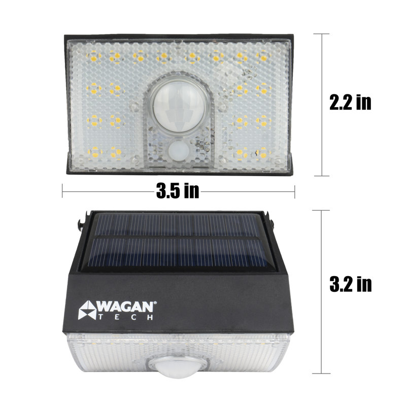 Wagan Outdoor LED Motion Sensor Wall Pack Light with Solar Panels