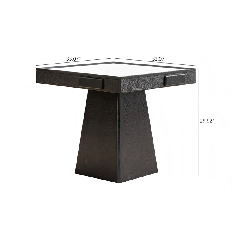 Table de poker carrée 33,07 po, Noir / blanc