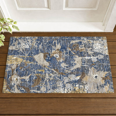 Machine Washable Indoor/Outdoor Chantille ACN2929 Floral Rug