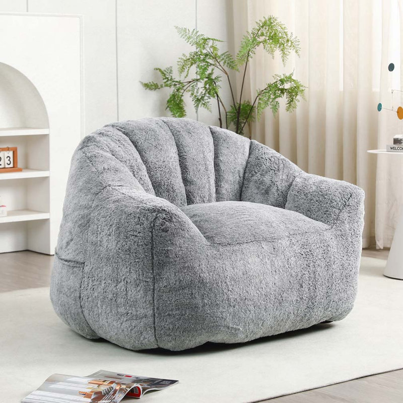 Fauteuil à billes, Fausse fourrure grise foncée