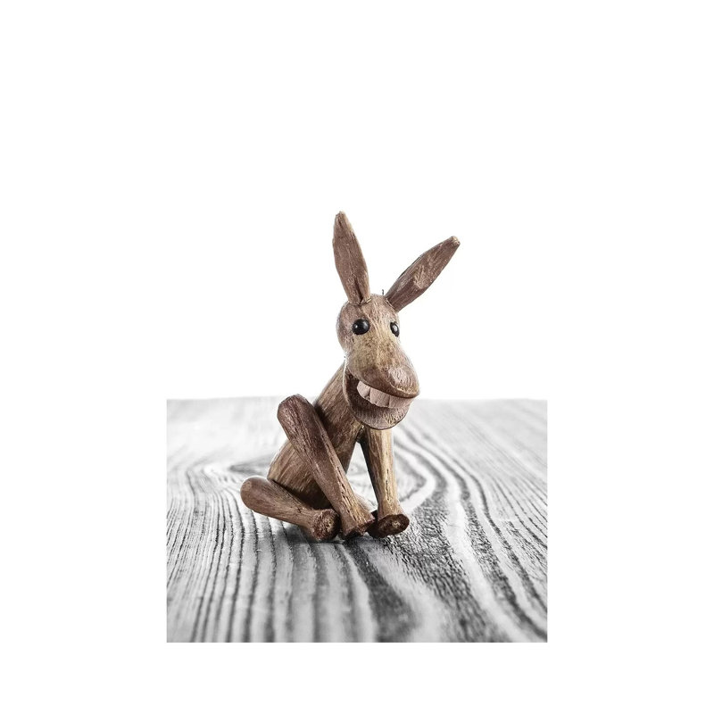 Zooline White Donkey - Print on Canvas, Wrapped Canvas, 20.32 cm H x 30.48 cm W
