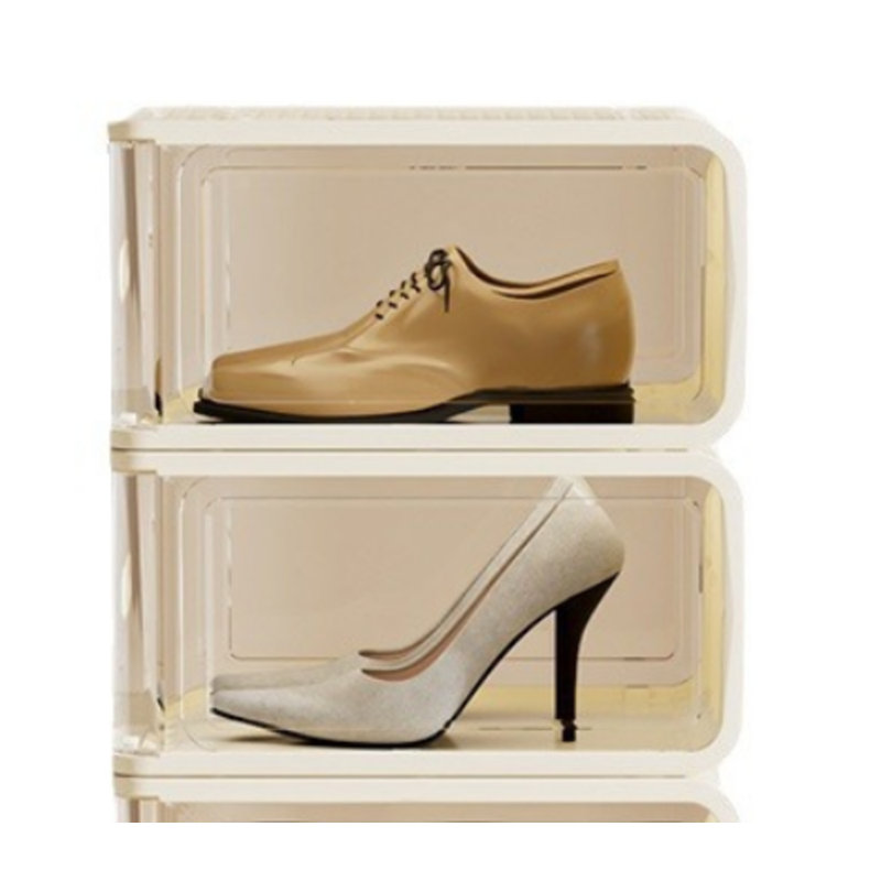 Boîte à chaussures transparente en plastique dur à plusieurs couches, résistante à la poussière pour les organisateurs de chaussures à domicile; Empilable pour économiser de l'espace.