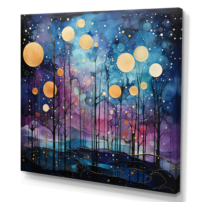 Celestial Serenade I - Abstract Collages Wall Art Prints, H 36 po x l 36 po x P 1,5 po, Toile tendue