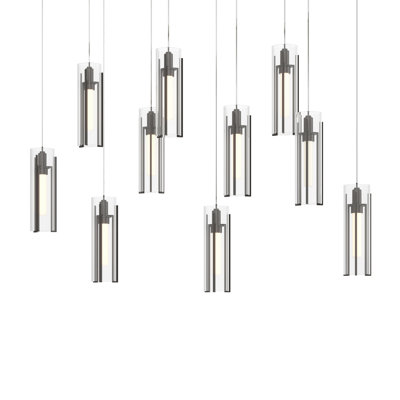 Luminaire suspendu cylindrique 10 lumières Exos