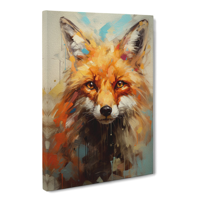 Fox Gestural No.2 - Wrapped Canvas, 50cm H x 35cm W x 3cm D