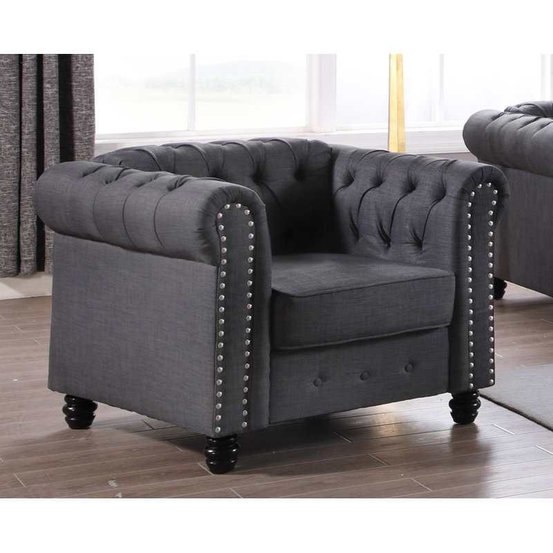 Galarza Upholstered Armchair, Charcoal