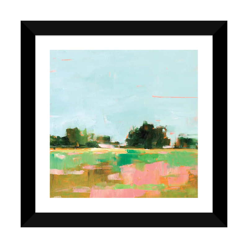 «Summer Glow I» par Ethan Harper - reproduction d'art, H 24 po x l 24 po x p 1 po, Papier encadré noir, Blanc