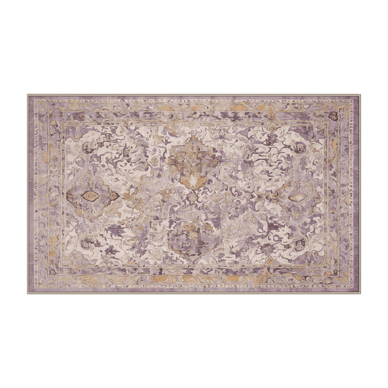 Tapis beige lavable à la machine, Rectangle 5 pi x 7 pi
