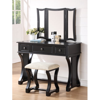 Potterville Vanity Set with Stool and Mirror
