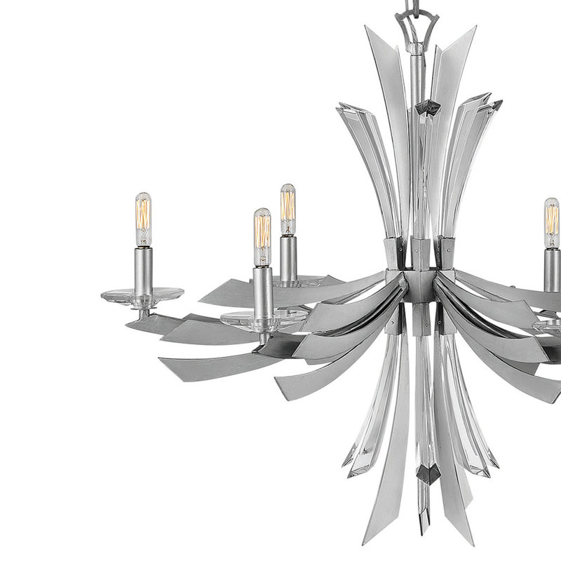 Vida 6 - Light Candle Style Classic Chandelier with Crystal Accents