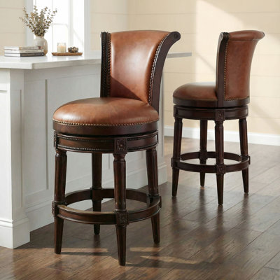 Upholstered Swivel Counter and Bar Stool