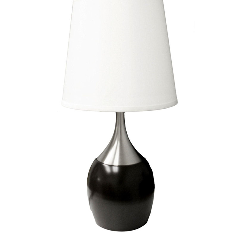 Lampe de table 24 po avec abat-jour blanc 24 po, Espresso