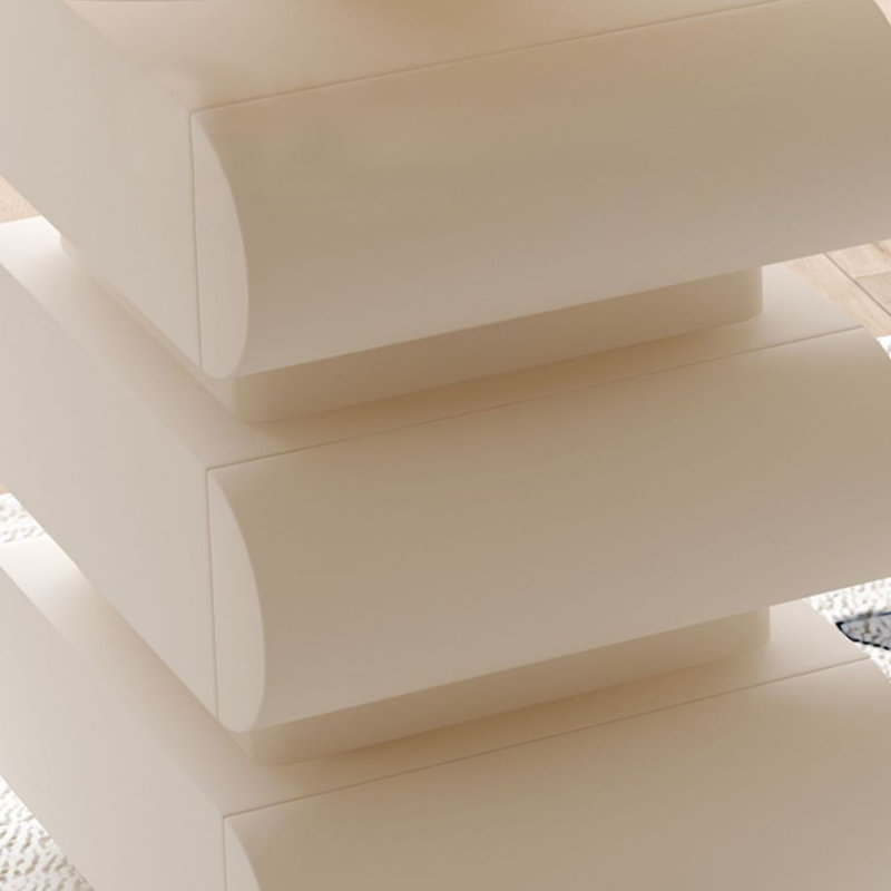 Bureau blanc créatif en forme de mangue avec armoire, 29.53" H*62.99" W*27.56" D, Gauche
