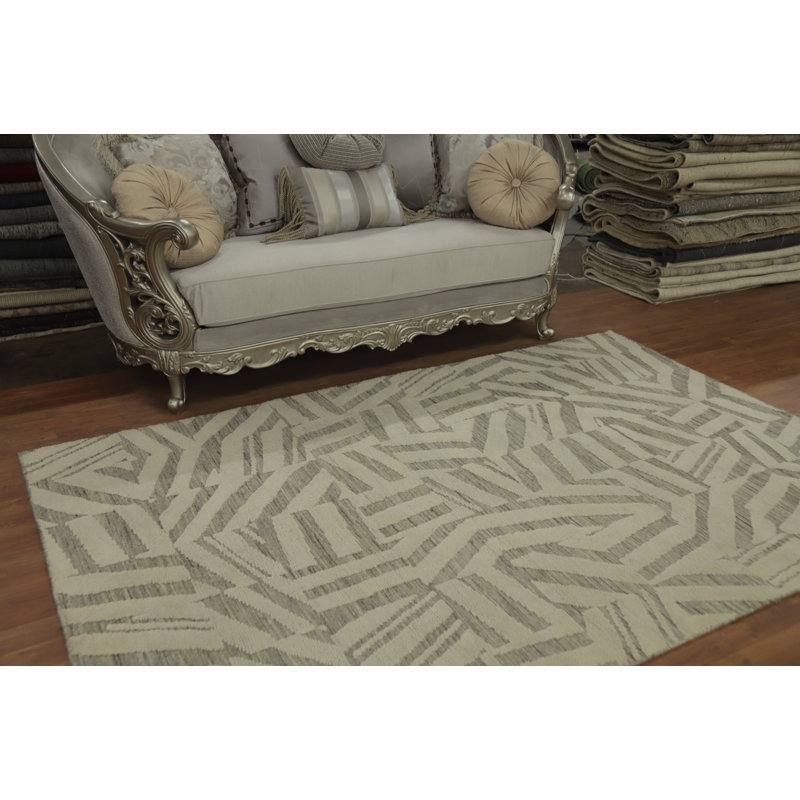Tapis indien moderne en laine 5 x 8