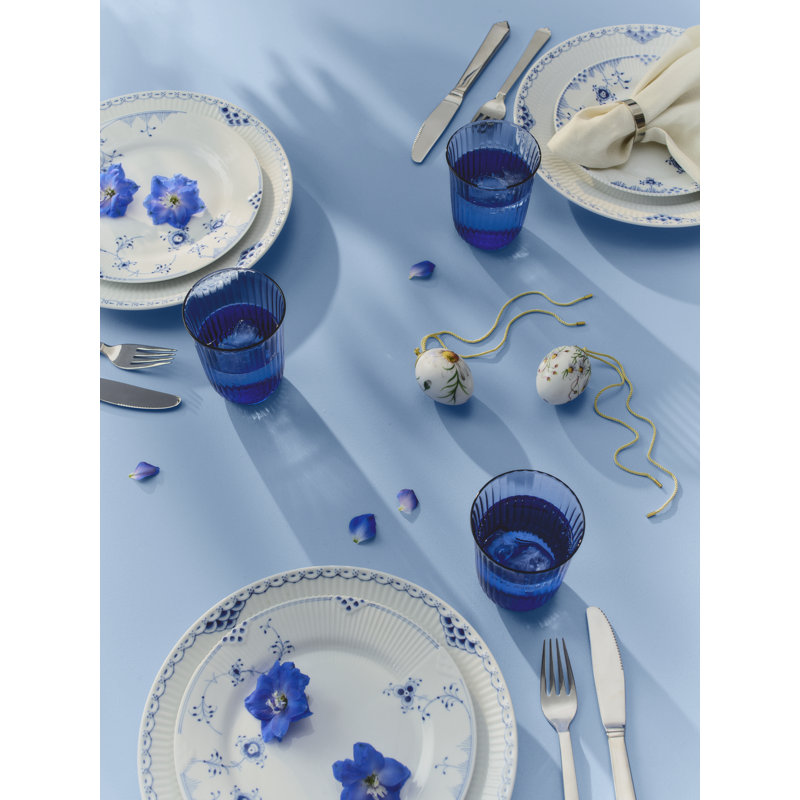 Royal Copenhagen Waves Glass, Blue, Set of 2, 7