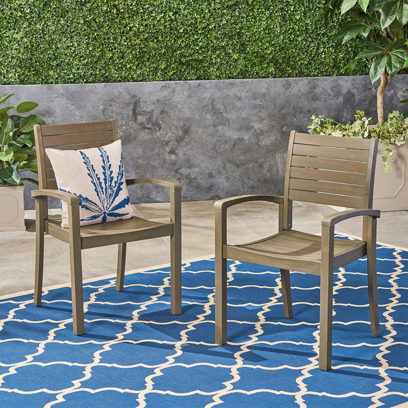 Charming Stackable Outdoor Chair Set for Relaxing and Entertaining, Grey