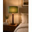 Lampe de table effilée en bois massif 18,5 "avec abat-jour rond en velours, lampe d'appoint moderne en bois véritable avec base E26 pour chambre à coucher et salon-1260446694