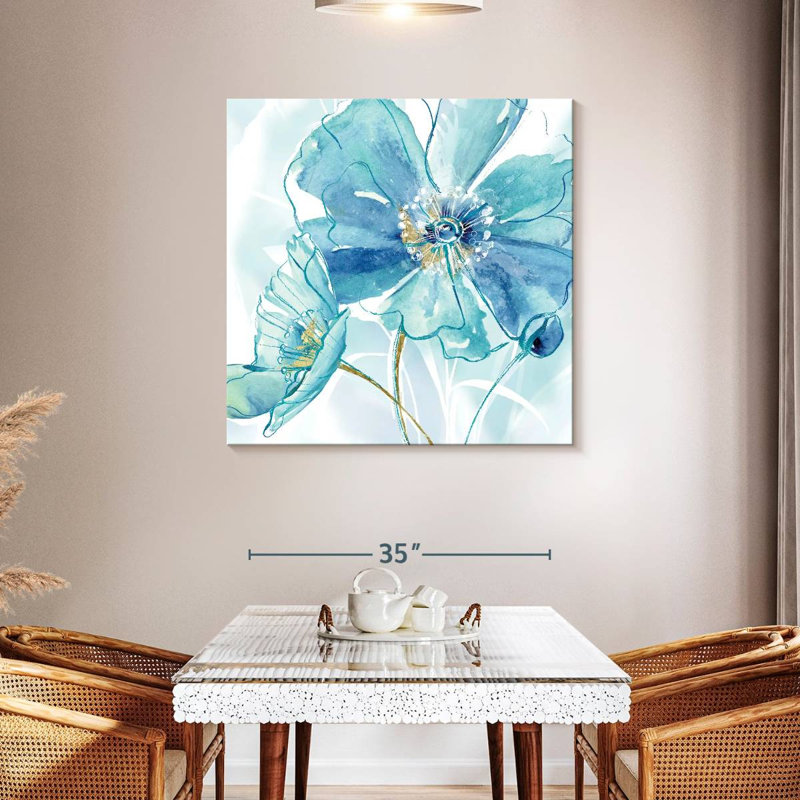 Harnek bleu printemps coquelicot I, H 39 po x l 39 po