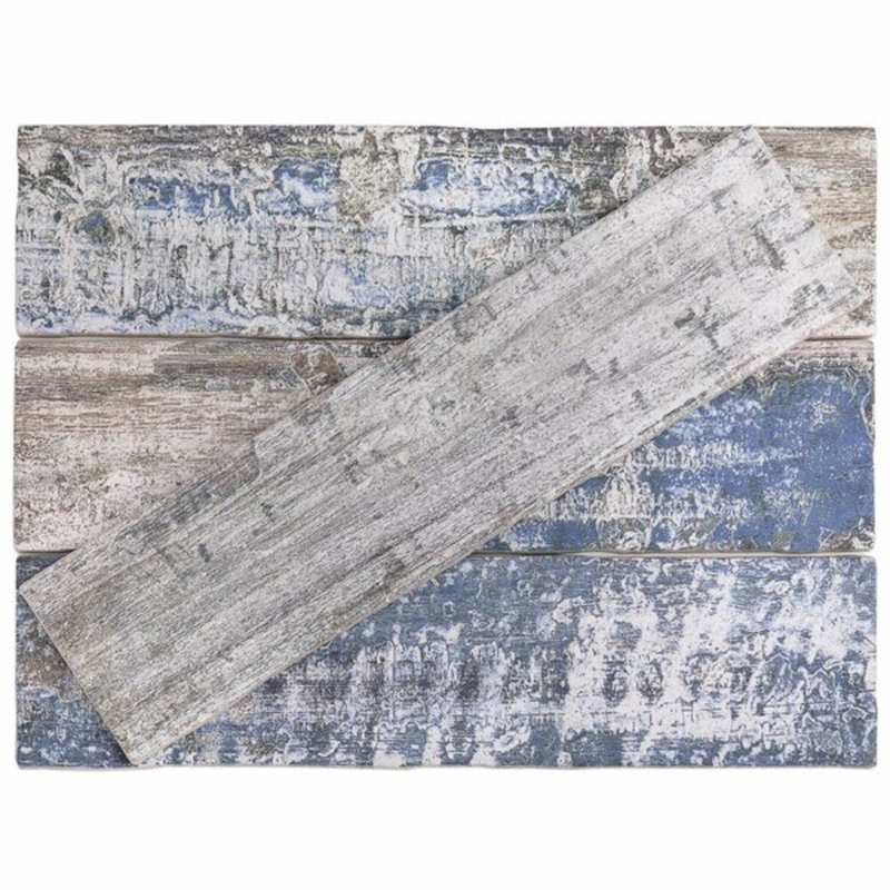 Bayou 3x12 Matte Ceramic Subway Tile, Blue/White