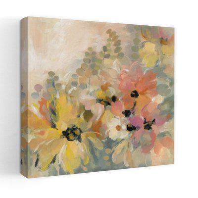 Lit à fleurs contemporain avec art abstrait noir June