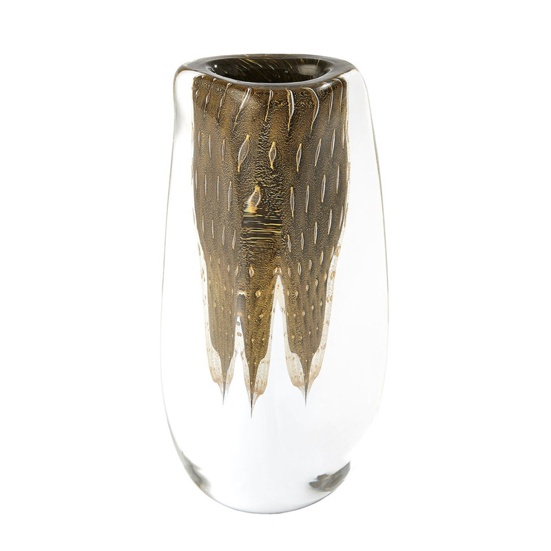 Triangular Bubbled Vase-Gold