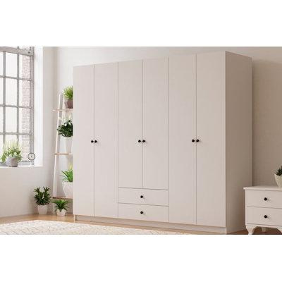 Ballico 6 Door Manufactured Wood Wardrobe