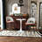 Modern 360Â° Rotatable PU Upholstered Bar Stool Set of 2 with Metal Legs-207320030