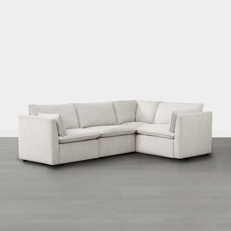 Greylan Modular Power Sectional, Light Gray, 35" H x 107" W x 73" D
