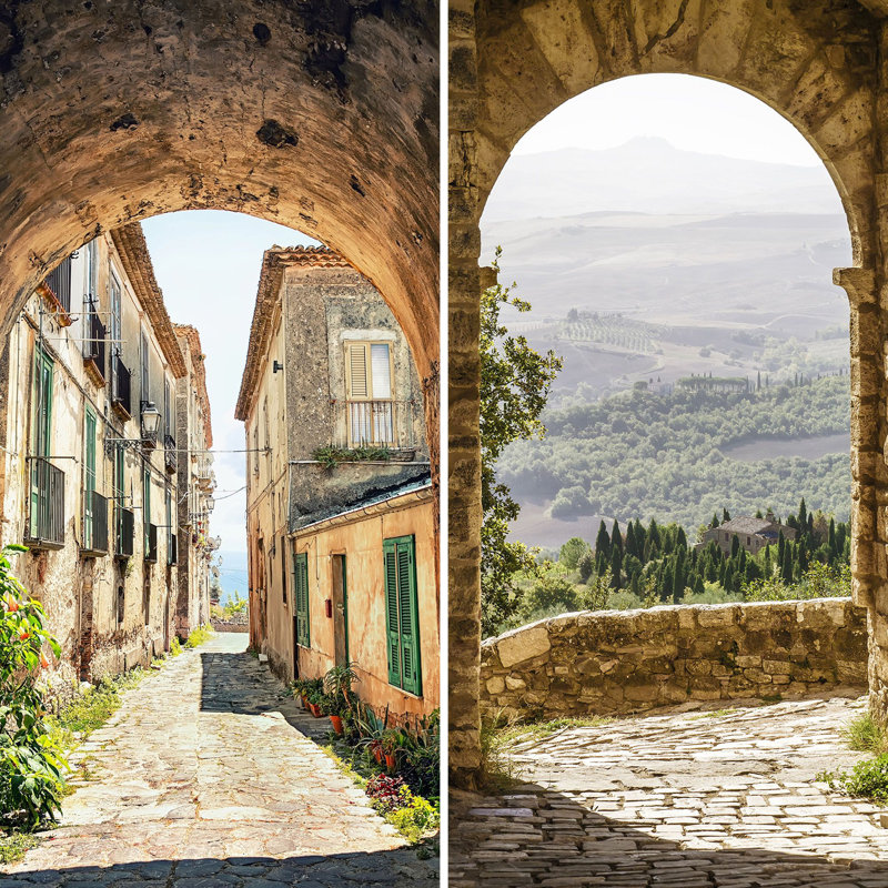 Paravent European Getaway, Village toscan