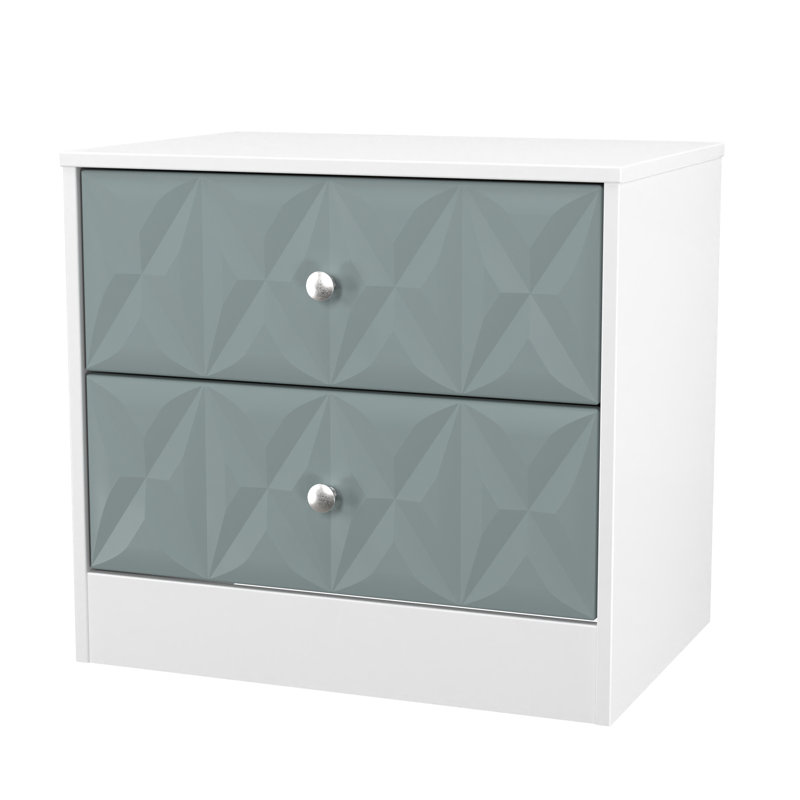 Ceinwen 58cm W Manufactured Wood Bedside Table, Duck/White