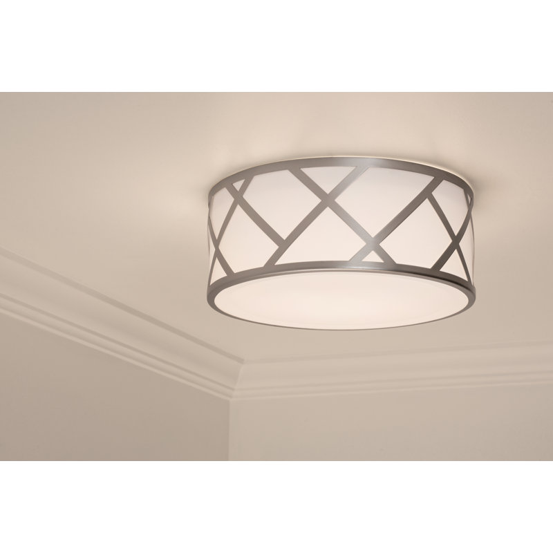 Plafonnier encastré 3 lumières 16,75 po, Nickel satiné