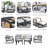 4-Piece Patio Conversation Set With 3-Seater Sofa, 2 Single Sofas, Coffee Table With Ice Bucket In Black