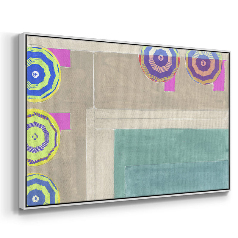 By The Pool III, reproduction d'art sur toile, H 27 po x l 41 po x P 2 po, Blanc