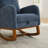 Boucle Fabric Rocking Chair with Retractable Footrest, Side Pocket-1880491437