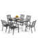 Alyah 6 - Person Metal Patio Dining Set with Rectangular Table