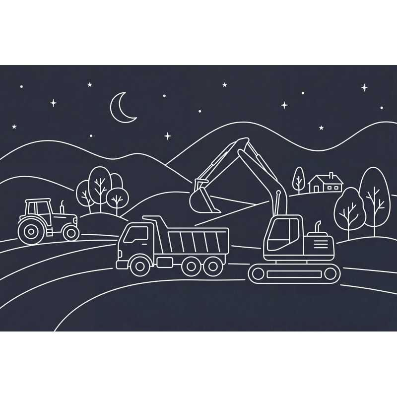 Papier peint paysage de nuit, Non tissé, 200 po x 120 po