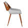 Almar Mid-Century Upholstered Dining Chair in Walnut Finish with Open Lower Back