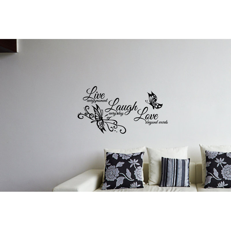Adhésif décoratif famille Live Love Laugh, Noir mat